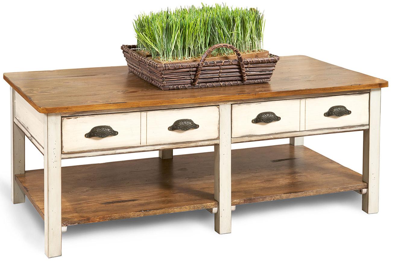 Flexsteel Chateau Two Tone Rectangular Cocktail Table with Storage ...